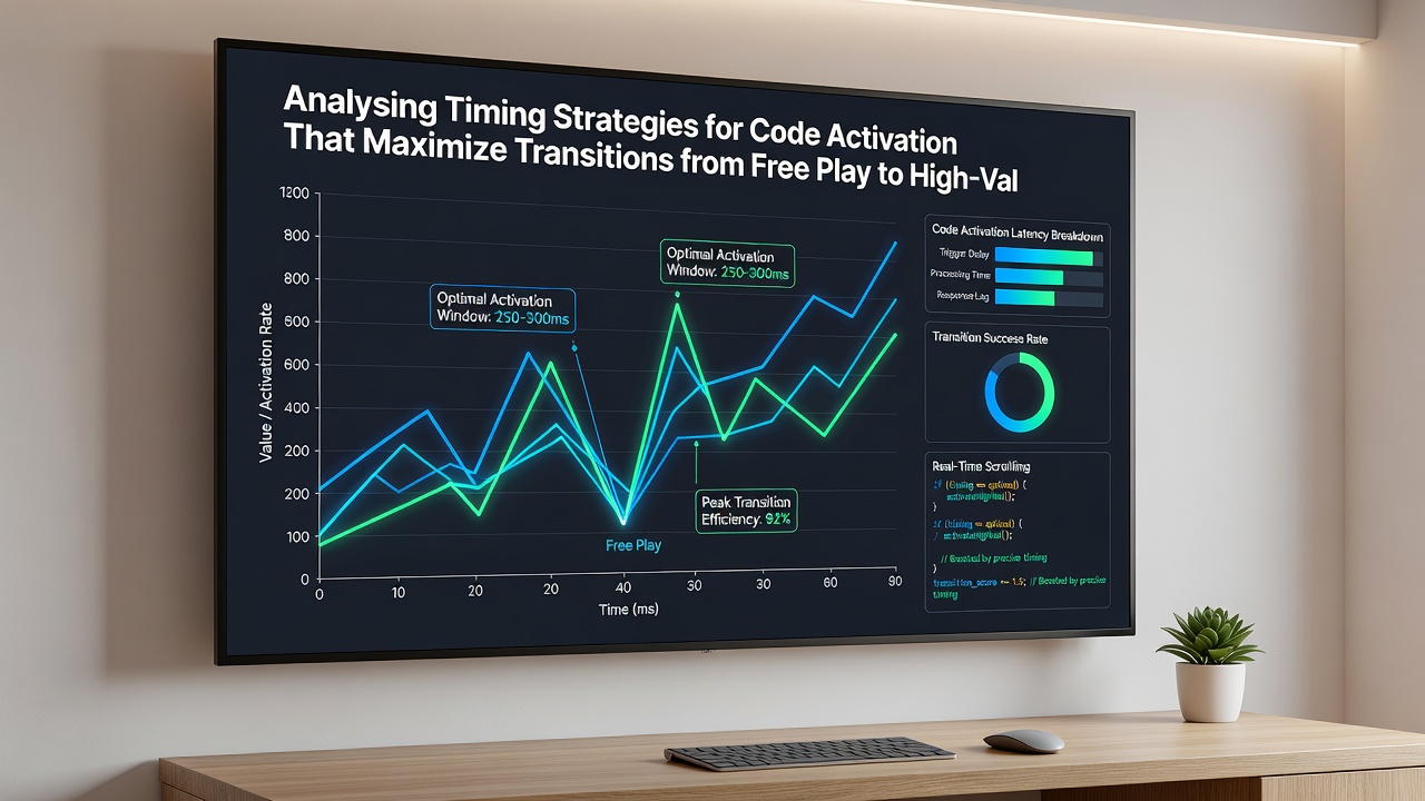 Chart illustrating conversion rates from casino free play to sports betting positions based on activation timing data