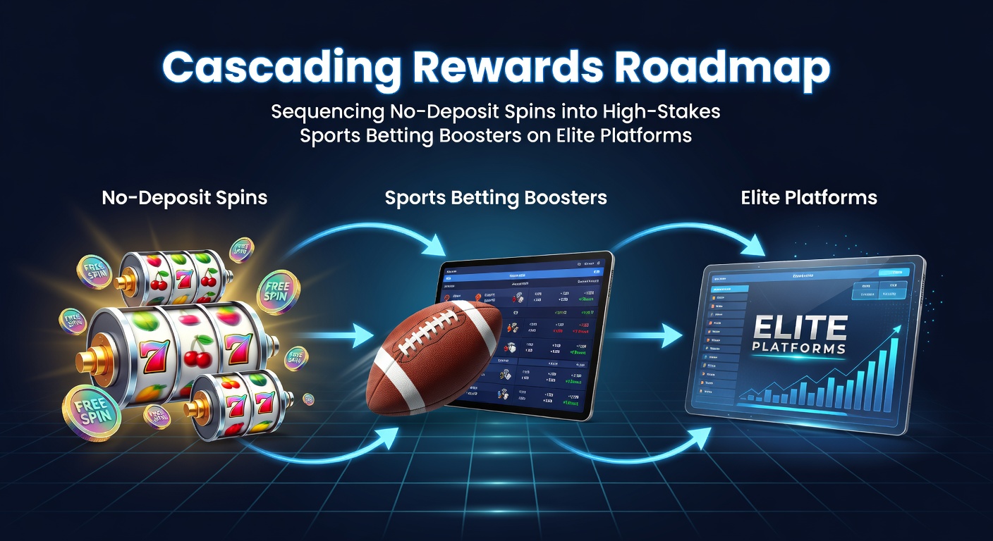 Visual roadmap showing progression from no-deposit casino spins to high-stakes sports betting bonuses on premium platforms