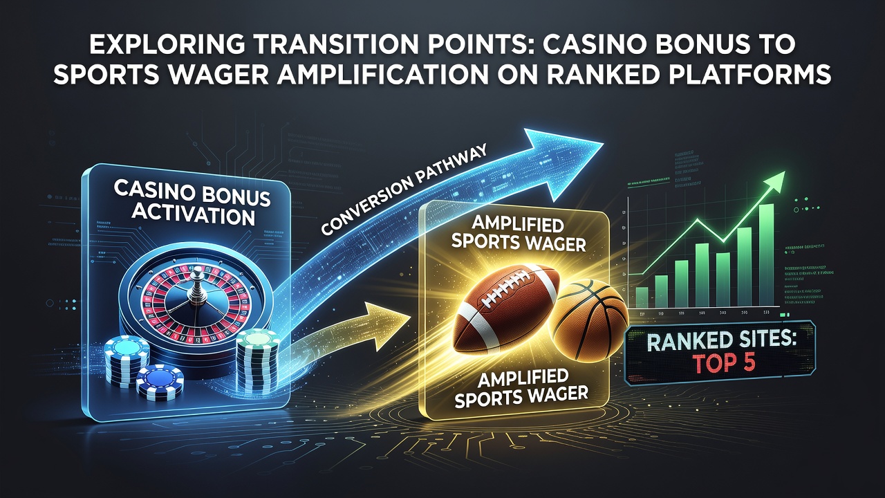 Diagram showing casino bonus activation flowing into sports wager multipliers on hybrid platforms