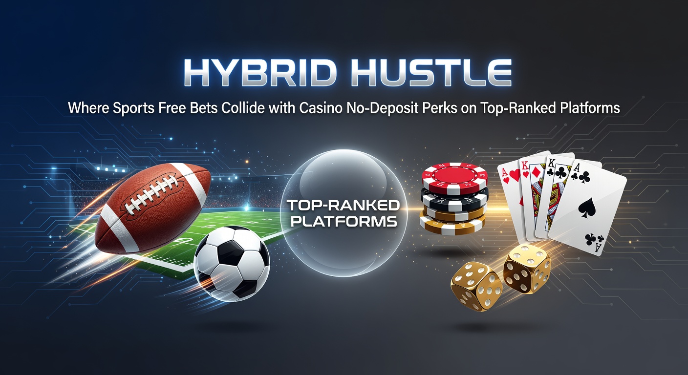 Screenshot of a hybrid platform dashboard displaying active sports free bet on NBA playoffs next to casino no-deposit spins offer and bonus balance