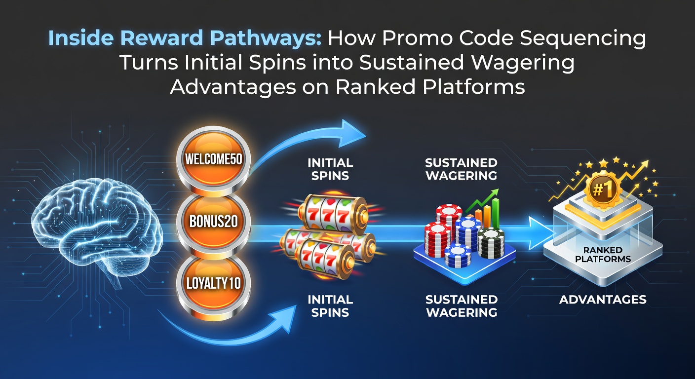 Diagram showing promo code sequencing pathways from free spins to ongoing wagering benefits on ranked gambling platforms