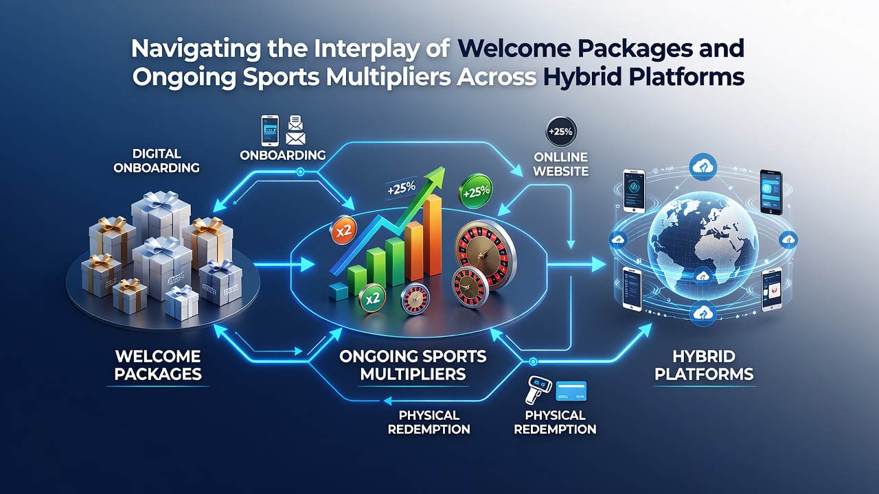 User dashboard displaying progression from casino welcome rewards to active sports multiplier tiers