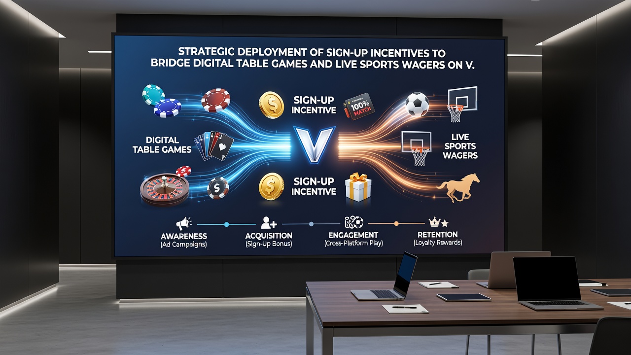 Flowchart diagram illustrating incentive progression from table games to live sports wagers on verified platforms